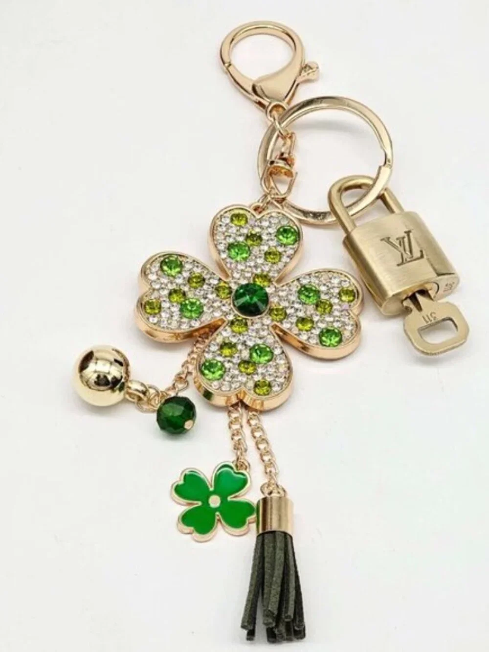 Authentic Louis Vuitton LV Gold Padlock & Key 🔒 Unbranded Flower Bag Charm